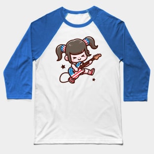 A Whimsical Tribute to American Culture in Cartoon Style T-Shirt Baseball T-Shirt